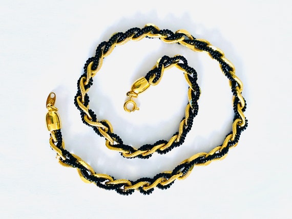 Classic Gold Tone Trifari 17" Collar Necklace wit… - image 7