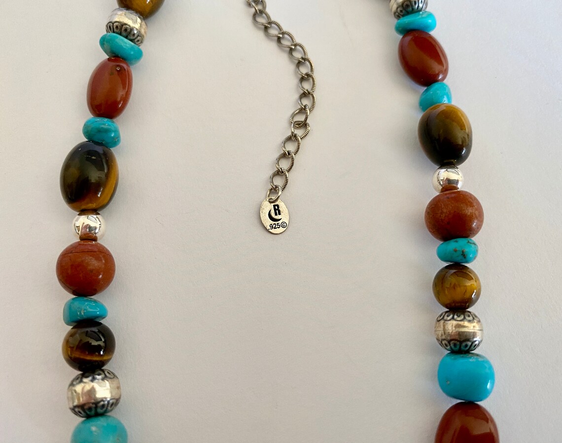 Carolyn Pollack Relios Pendant of Polished Turquoise Tiger - Etsy