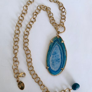 Pendentif Cœur En Agate Jaune Et Noir - Veines De Dragon 3.9 Cm