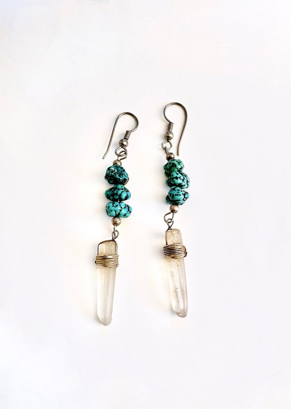 Southwestern Natural Turquoise and Rock Crystal Po