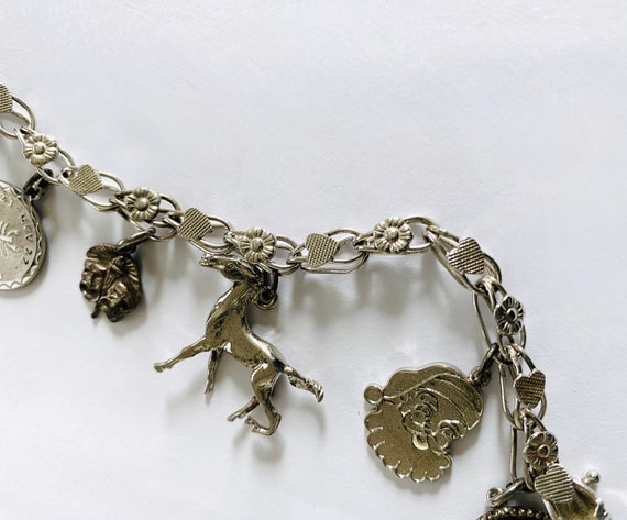 Sweet Sterling Charm Bracelet with Hearts and Flo… - image 4
