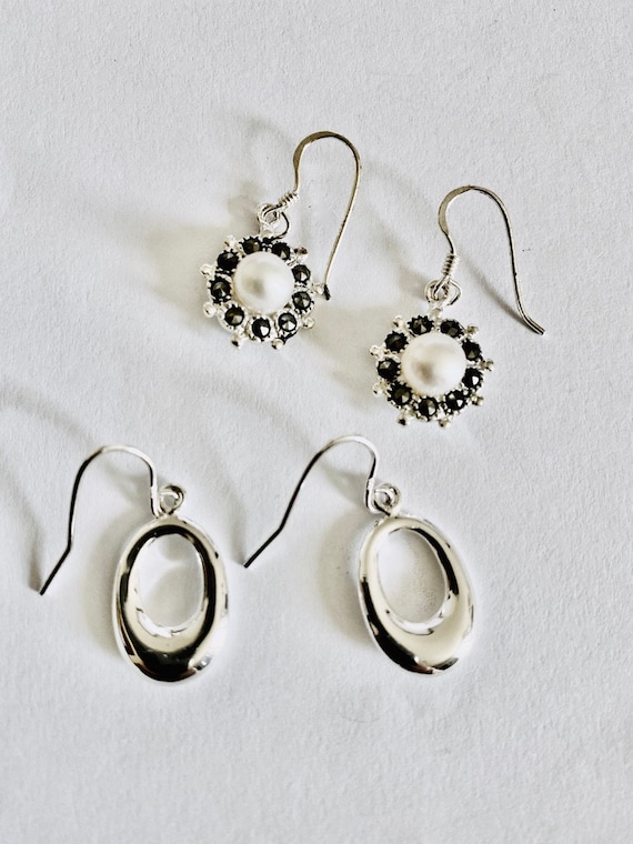 Two Pairs of Petite Earrings for Pierced Ears, One