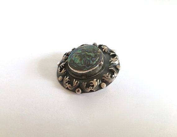 Bezel Set Abalone in Sterling Silver "Poison" Loc… - image 2