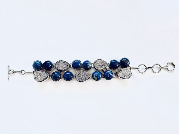 Whimsical Chunky Bracelet of Round Blue Lapis Lazuli and - Etsy