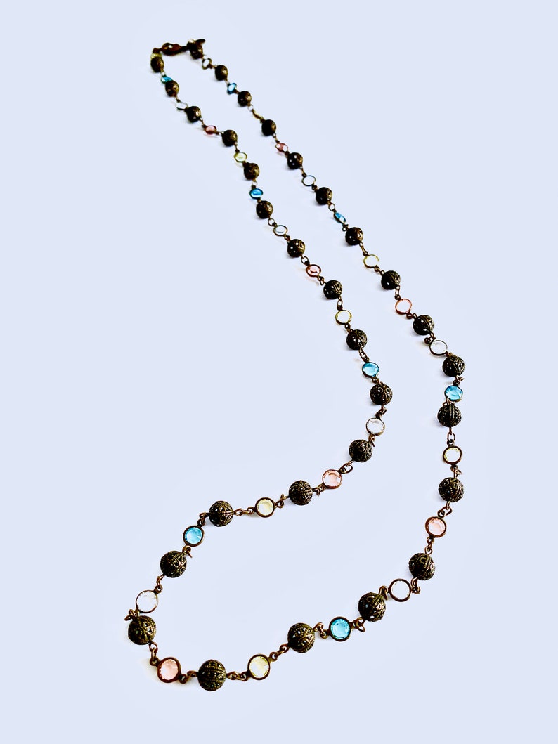 Vintage Signed Sorrelli Station Necklace With Antiqued Etsy