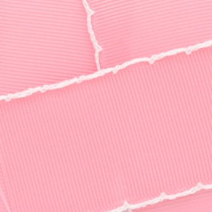 Rosa/weißes Ripsband mit Mondstichkante Wählen Sie Länge und Breite
