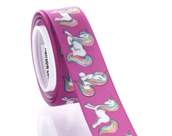 7/8 inch Unicorn Fantasia Grosgrain Ribbon Choose Length