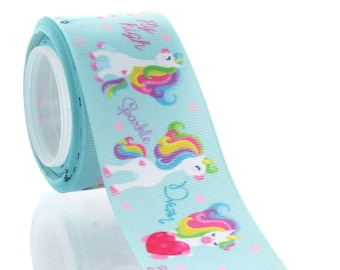 1.5 inch Unicorn Fun Grosgrain Ribbon Choose Length