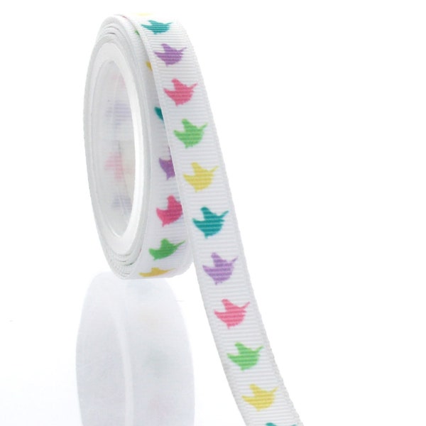 3/8" Unicorn Head Silhouettes Grosgrain Ribbon - Choose Length