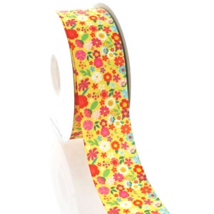 Ruban Grosgrain floral country de 1,5 po - Choisissez la longueur