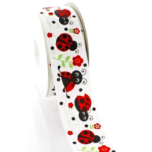 Ruban gros-grain coccinelles de 1,5 po Choisir la longueur