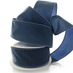 Antik Blau Wired Wildleder Samt Band 3,5 oder 2,5 Zoll Hochzeit Winter Weihnachten Samt Band #9 #40