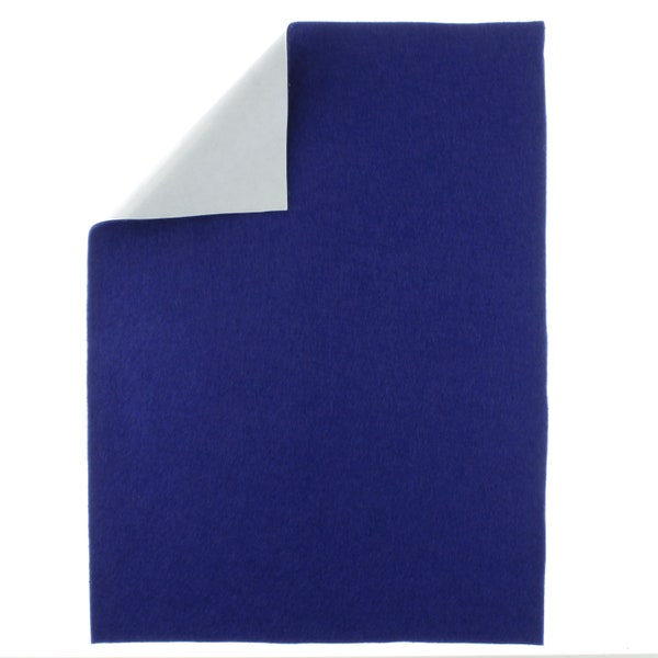 Royal Blue 40% Merino Wool Blend Adhesive Felt Crafting Sheets sz A4