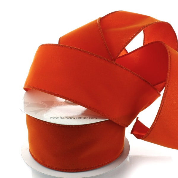 Burnt Orange Wired Suede Velvet Ribbon Fall Thanksgiving Holiday 2.5" #40 1.5" #9 Widths