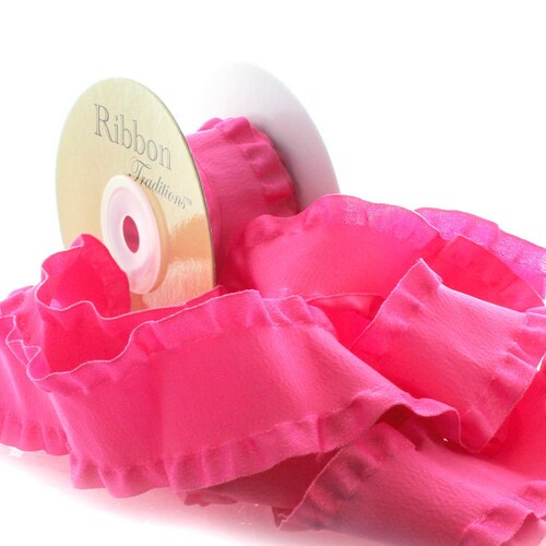 1.5 Satin Double Ruffle Ribbon Red Choose 3 or 25 - Etsy