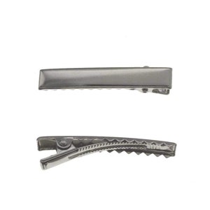 Barrettes plates avec dents en crocodile de 2,35 po. (24 ou 144 pièces)