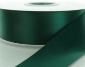 Hunter Green Double Face Satin Ribbon - Choose Width Length