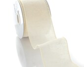 Cream Wired Burlap Ribbon - Choose Width Length