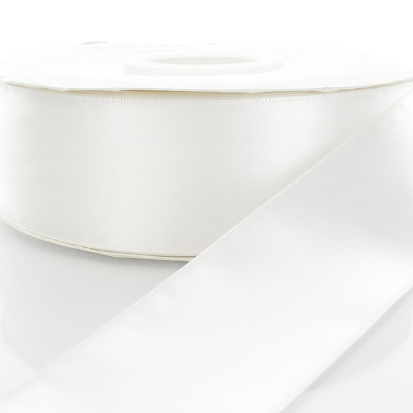 White Double Face Satin Ribbon - Choose Width / Length