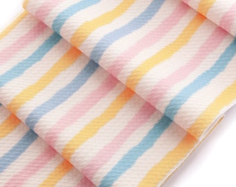 Pastel Brush Stroke Stripes Liverpool Bullet Stretch Fabric by the Yard or 6" Strips