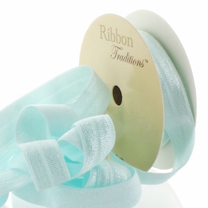 5/8&quot; Fold Over Elastic (FOE) Ribbon Pale Blue - Choose Length