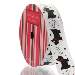 Nastro Scottie Dog Grosgrain da 7/8" - Scegli la lunghezza