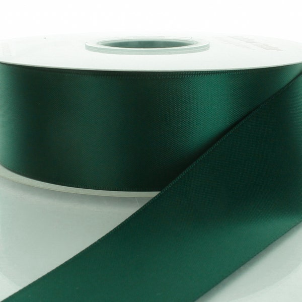 Hunter Green Double Face Satin Ribbon - Choose Width / Length