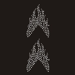 May include: Two upward-pointing arrow designs, each composed of numerous white dots, are displayed against a black background. The dots vary in size, creating a textured effect. Some dots have a sparkling effect.