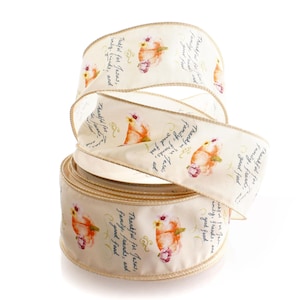 Thankful for Jesus Thanksgiving Fall Wired Ribbon Print 2 1/2" #40