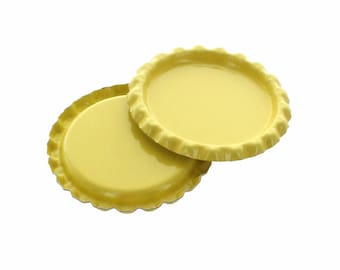 Flattened Lemon Yellow Bottle Caps - Choose Quantity