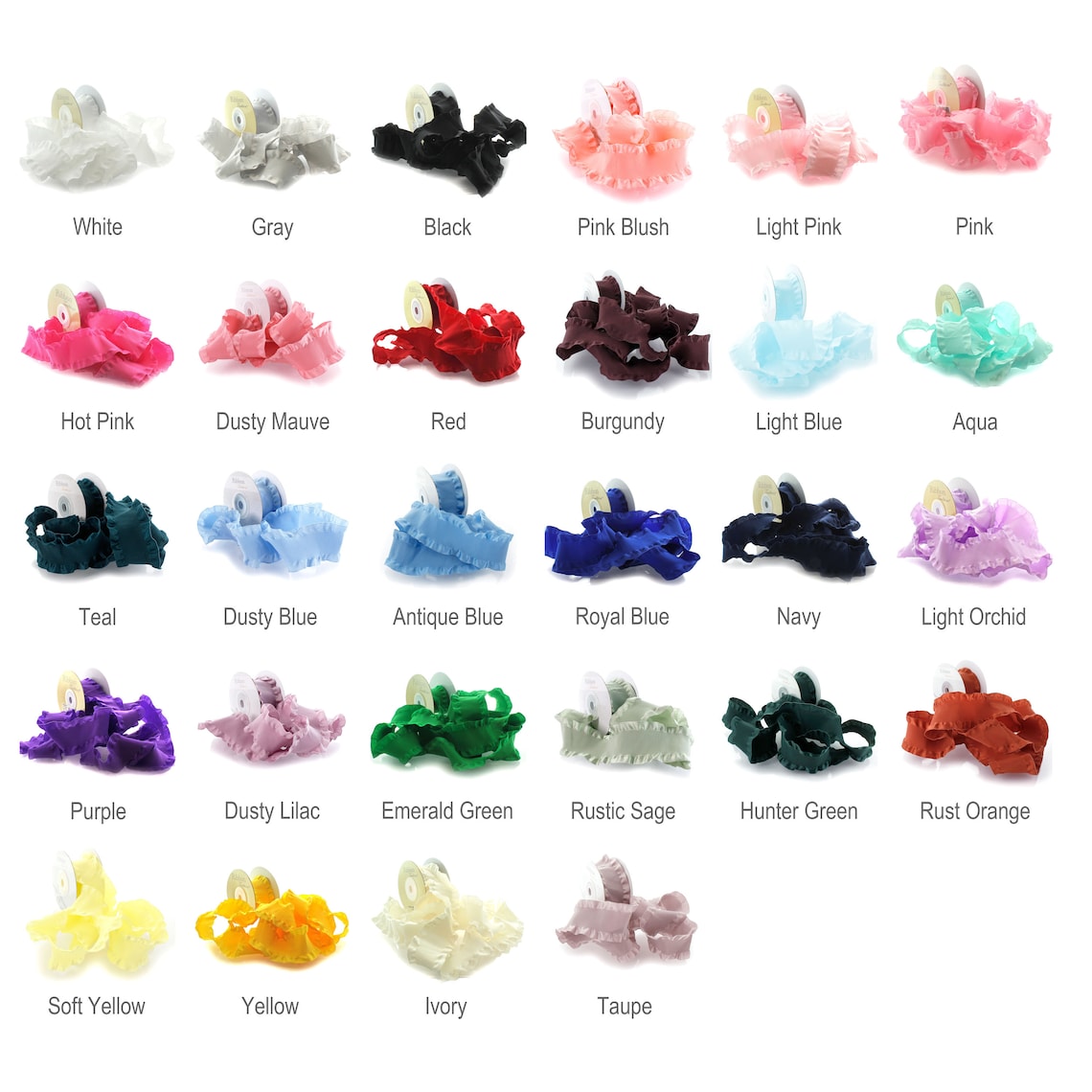 White Ruffle Ribbon Design 1.5