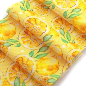 Summer Lemons Liverpool Bullet Stretch Fabric by the Yard or 6 inch Strips