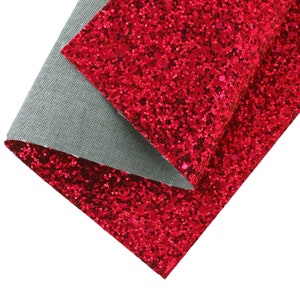 Chunky Glitter Canvas Sheets Ruby Red