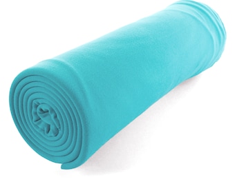 Solid Turquoise Blue DBP 4-Way Stretch Fabric Double Brushed Polyester by the 1/2 Yard, 1 Yard or 2yd