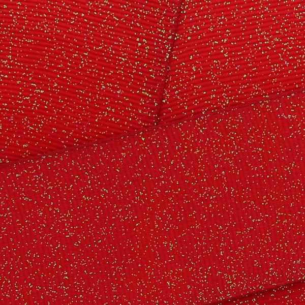 Red Dazzle Glitter Grosgrain Ribbon- Choose Width / Length