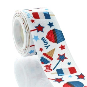 1.5" 4th of Juli Treats Grosgrain Band - Länge wählen