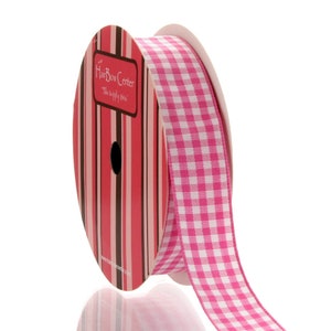 3/4&quot; Hot Pink Gingham Plaid Ribbon