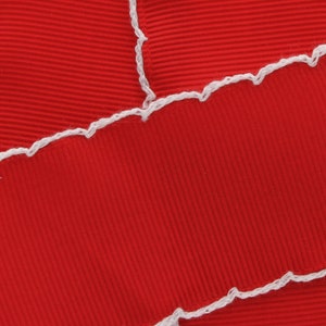 Rot / Weiße Moonstitch Edge Ripsband Wählen Sie Breite und Länge