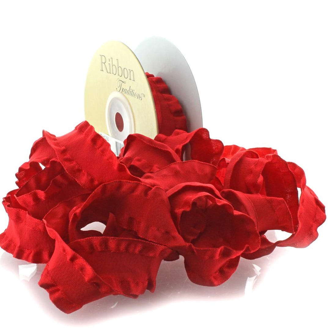 Red Ruffled Ribbon 7/8