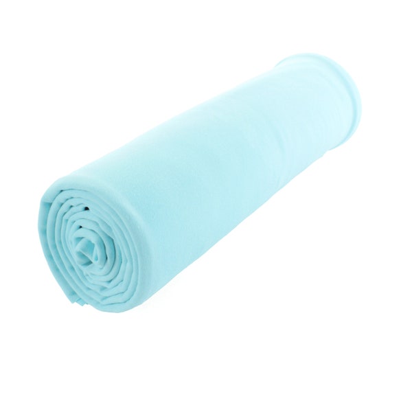 Solid Aqua DBP 4-Way Stretch Fabric Double Brushed Polyester by the 1/2 Yard, 1 Yard or 6 inch Strip