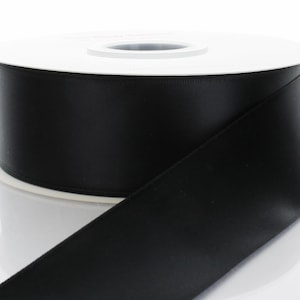 Ruban satin noir double face - Largeur/Longueur au choix