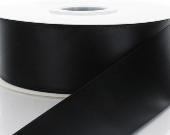 Black Double Face Satin Ribbon - Choose Width / Length