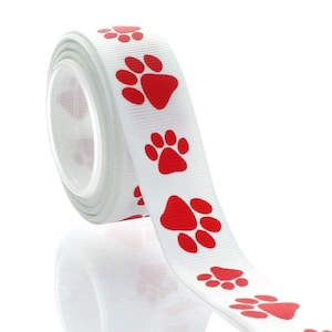 7/8-Zoll-Rot Paw Ripsband - Länge wählen