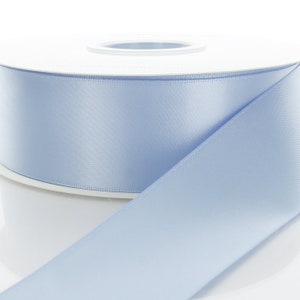 Stoffigblauw dubbelzijdig satijnen lint: kies de breedte/lengte