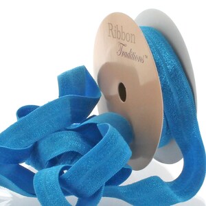 5/8&quot; Fold Over Elastic (FOE) Ribbon 327 Nautical Blue - Choose Length