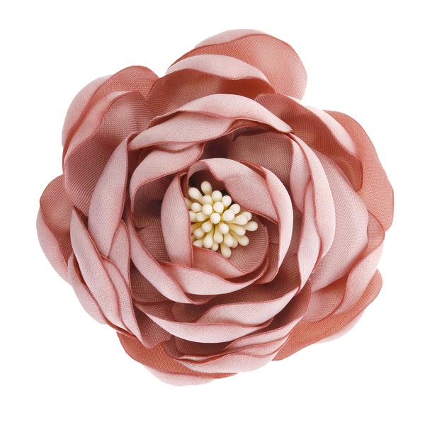 3.25 inch Open Ranunculus Shabby Fabric Flowers Choose Colors