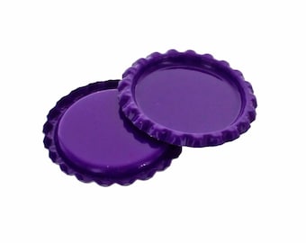 Flattened Purple Bottle Caps - Choose Quantity