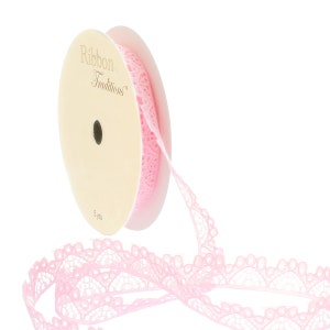 3/8" Light Pink Vintage Narrow Lace Ribbon Trim Choose Length
