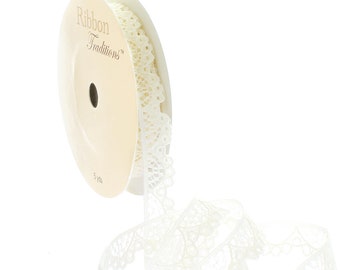 3/8" Ivory Vintage Narrow Lace Ribbon Trim Choose Length