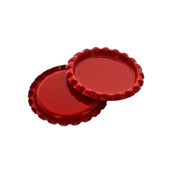 Flattened Red Bottle Caps - Choose Quantity
